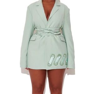 BBXBRAND FROSTY MINT SUIT JACKET DRESS